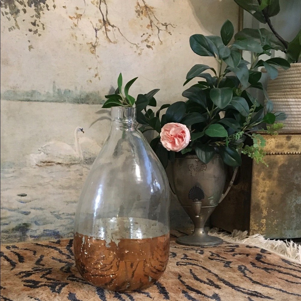 Copper Bottom Glass Vase Decor